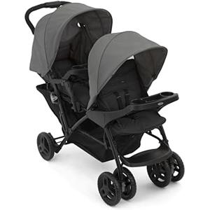 Graco - Stadium Duo passeggino gemellare maneggevole. Dalla nascita fino a 3 anni circa (max. 15 kg), colore Titanium - Compatibile con seggiolini auto i-Size SnugEssentials o SnugRide i-Size