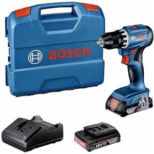Bosch Professional 18V System Trapano-avvitatore a batteria GSR 18V-45 (velocità 1.900 giri/min, incl. 2 batterie da 2.0Ah, caricabatteria GAL 18V-20, L-Case)