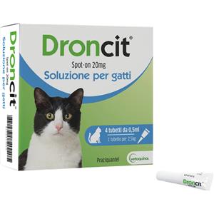 VETOQUINOL DRONCIT SPOT-ON 4 pipette - Elimina i parassiti intestinali di cani e gatti