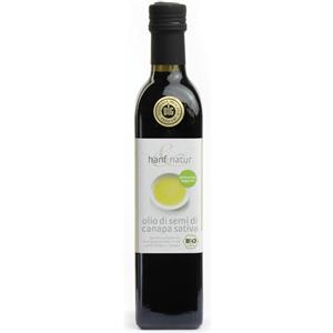 Erbavoglio Hanf&Natur Canapa Olio Di Semi Bio 500 ml - Olio di semi di canapa sativa da agricoltura biologica, ricco di Omega 3 e Omega 6