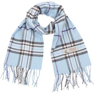 TZ Promise Plaid Cashmere Feel Classic Soft Lussuosa Sciarpa Invernale Per Uomo Donna, Celeste (Baby Blue), taglia unica