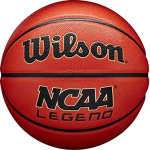 Wilson Pallone da Basket NCAA LEGEND, Pelle Composita, Utilizzo Indoor e Outdoor, Arancione/Nero, 5