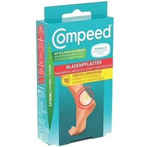 Compeed Cerotti per Vesciche Extreme - 10 Pezzi con Gel Idrocolloidale e 20% di Imbottitura in Più