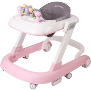 Kedia Girello per bambini, giocattolo per bambini, gioco e girello, pedaliera, altezza regolabile (60 x 55 x 70 cm, rosa)