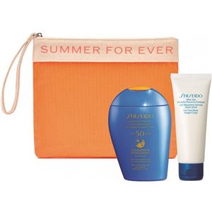 Shiseido Set Protezione Solare SPF50 con Crema Solare e Doposole in Pochette Riciclata