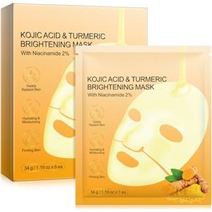 CiAIplw Masque au Collagène Con 2% di Curcuma e Niacinamide, Idratante e Illuminante, lenitiva e Rivitalizzante, Minimisant les Pores, Trattamento delle rughe, Teint Uniforme, 6 pièces