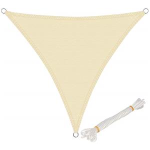 WOLTU Vela ombreggiante 3x3x3m in HDPE 180 g/m² Traspirante Tenda a Vela Parasole Triangolare Protezione Solare Respirante Anti UV Giardino Esterni Beige