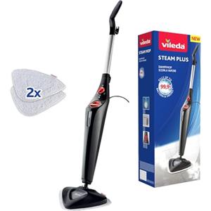 Vileda Steam PLUS | scopa a vapore | pulizia e igiene con il vapore | elimina fino al 99.9% dei batteri e virus | ideale per tappeti, moquette per tutti i tipi di pavimento | senza uso di detergenti