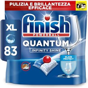 Finish Quantum Infinity Shine Pastiglie Lavastoviglie, 83 Capsule Lavastoviglie, Pastiglie per Lavastoviglie per una Pulizia Profonda e Stoviglie Brillanti