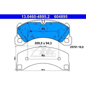 ATE Kit Pastiglie Freno Anteriori Low-Metallic 13.0460-4895.2 per Freno a Disco