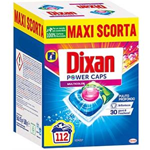 Dixan Powercaps Multicolor, Detersivo Lavatrice Predosato In Capsule, Ideale Per Capi Colorati, 56X2 (112) Lavaggi - 1680 g