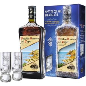 Vecchia Amaro del Capo Vecchio Amaro del Capo Confezione con 2 Bicchieri per Freezer, 70 cl