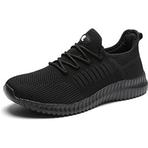 SK·TRIP Scarpe da Passeggio da Donna, Leggere, Traspiranti, con Tomaia in Rete Intrecciata, Casual, da Jogging, da Tennis, Allenamento, Antiscivolo, da Palestra, da Donna, Colore Nero, Taglia 40,