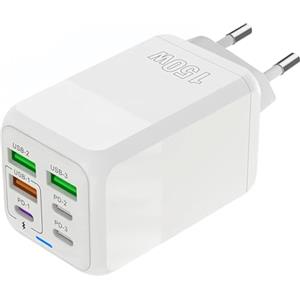 ANDHOT Caricatore USB C, Caricatore rapido Tipo C da 150W, Adattatore a 6 porte (3-PD tipo C porta + 3-QC USB A porta), Compatibile con iPhone 11/12/13/14/15 serie/XS/XR / 8 / iPad,Adattatore multiporta