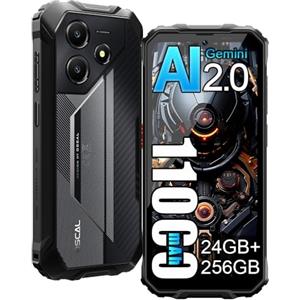 OSCAL Marine 2 (24GB+256GB) Rugged Smartphone 2025, Android 15 Cellulare Robusto, 11000mAh Telefono Indistruttibile,16MP AI Camera, 6.56" HD+ Cellulari Resistente IP68,4G,5G WIFI,NFC,OTG,GPS,FM, Nero