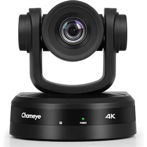 Chameye 4K PTZ Telecamera con 10x Zoom Ottico AI Tracciamento USB3.0/HDMI/LAN(PoE), Registrazione della scheda TF, Telecamera per Conferenze e Streaming YouTube/OBS (C410)