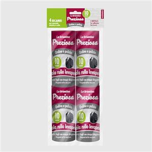 La Briantina Ricariche Adesive per Spazzola Levapelucchi - 4 Rotoli da 10 m - Ricambi Rullo ø 4,8 x 10 cm - Per Abiti, Tessuti, Divani, Rimozione Peli e Polvere - Compatibili con Manici Standard