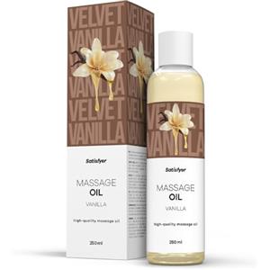 Satisfyer Olio alla vaniglia 250 ml | Adatto uso Intimo | Olio Massaggio rilassanti e sensuali | Delicato per la Pelle & nutriente | Facile da spalmare | Ideale per Coppie e Momenti di Benessere