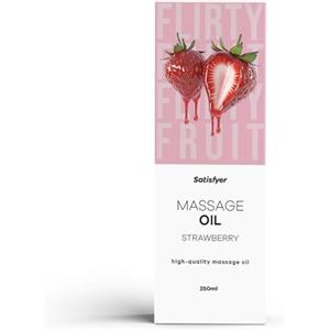 Satisfyer Olio Fragola 250 ml | Adatto uso Intimo | Olio Massaggio rilassanti e sensuali | Delicato per la Pelle & nutriente | Facile da spalmare | Ideale per Coppie e Momenti di Benessere