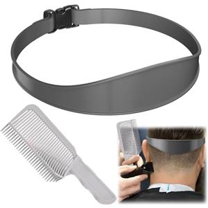 ANGYAOZ Tagliacapelli Curvo In Silicone,Pettine di Posizionamento Curvo,Guida per Taglio Capelli in Silicone,Fascia Taglio Capelli Curva Regolabili,per Tagli di Capelli Domestici (Grigio)