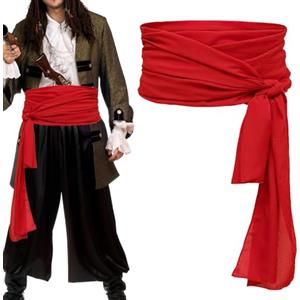 YUYWWAN Cintura da Pirata, Accessorio per Costume da Pirati Medievale, Pirata Accessori Belt, Cintura da Pirati per Donna Uomo, Accessori Costume da Piratas per Halloween Carnevale Cosplay Festa (Rosso)