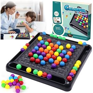 KIKVTER Scacchiera intellettuale con doppio doppio, gioco da tavolo con palline colorate e palla arcobaleno - Eliminazione per bambini