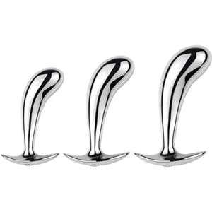 HCUDFN Plug anali SM in acciaio inossidabile S/M/L, plug anale in metallo, dildo anale, dilatatore anale, plug anali for massaggi, giocattoli sessuali bondage for donne e uomini(L)