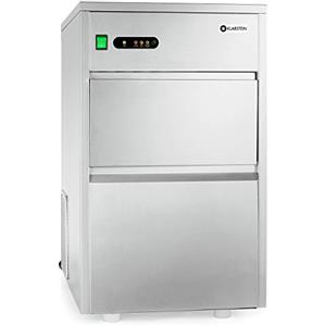 Klarstein macchina per cubetti ghiaccio industria - Ice Maker, 25 kg/24 h, 160 watt, Paletta, Tubo, LED, rivestimento interno neutrale, molto silenzioso, Classe climatica ST, argento