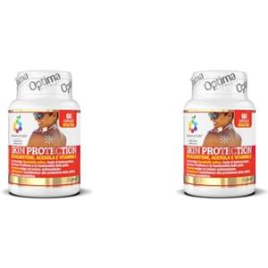 Optima Naturals Colours of Life Skin Protection - Integratore di Betacarotene - per il Benessere e il Mantenimento della Salute della Pelle - Senza Glutine e Vegano, 60 Capsule Vegetali (Confezione da 2)