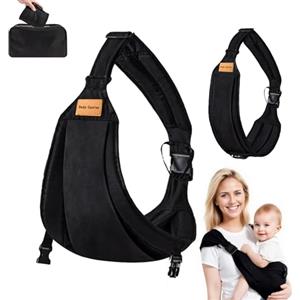 Gicctyble Laterale Fascia Neonato, Fascia Porta Bebe Regolabile, Traspirante Portatile Ergonomico Marsupio Neonato, Baby Carrier per 0-36 Mesi, Capacità di Carico Massima di 20 Kg (Versione in tessuto)