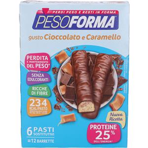 NUTRITION & SANTE' ITALIA SpA Pesoforma, Barretta Cioccolato Caramello, 12 Pezzi