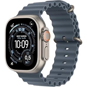 Apple Watch Ultra 3 GPS + Cellular, Cassa 49 mm in titanio naturale con Cinturino Ocean blu salmastro