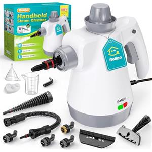 Rolipo Pulitore a Vapore Portatile, Pistola a Vapore Multifunzione Per Uso Domestico, Pressurizzato Con 12 Accessori e Blocco Di Sicurezza, Per La Pulizia Di Cucina, Bagno, Fughe, Finestre, Grasso