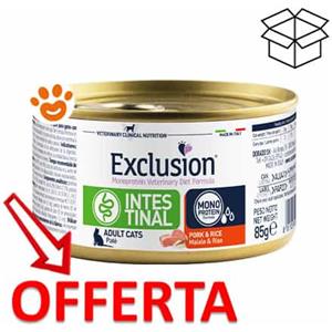 Exclusion Cat Intestinal Adult Maiale e Riso - Lattina Da 85 Gr - CONFEZIONE RISPARMIO