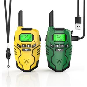 Inspireyes Walkie-Talkie Bambini Ricaricabili, 48 Ore di Orario di Lavoro, 3 Chilometri di Lungo Raggio, Regali di Compleanno per Ragazzi Ragazze, Giocattoli da Esterno per Bambini di 3-12 Anni