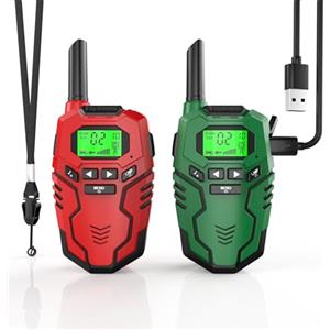 Inspireyes Walkie-Talkie Bambini Ricaricabili, 48 Ore di Orario di Lavoro, 3 Chilometri di Lungo Raggio, Regali di Compleanno per Ragazzi Ragazze, Giocattoli da Esterno per Bambini di 3-12 Anni