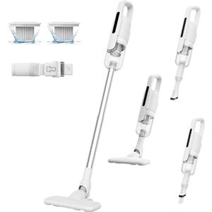 Suirviz U5PRO Aspirapolvere Senza Fili, 28000Pa Potente Aspirazione, 35Min di Autonomia, Scopa Elettrica Ultra Leggera con Filtro HEPA, Testa Rotante, per Pavimenti Duri, Peli di Animali, Casa e Auto