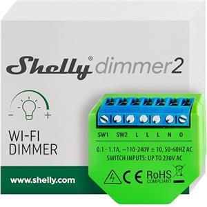 Shelly Dimmer 2, Interruttore Varialuce Senza Fili, Wi-Fi, Nessun Hub o Neutro richiesto, Domotica, Compatibile con Alexa e Google Home, App iOS Android
