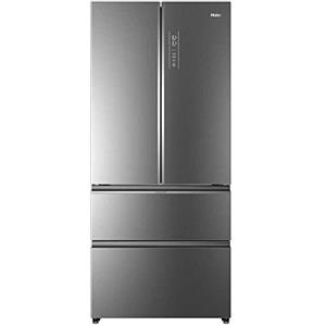 Haier Combinazione frigo-congelatore HB18FGSAAA, frontale in vetro di design, altezza 190, vano frigorifero da 358 l, 181 L GE, fianco a fianco, argento