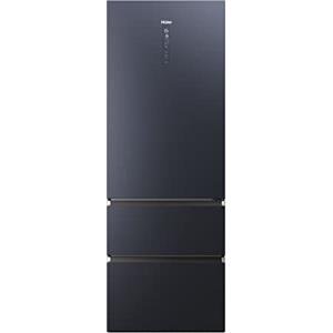 Haier 3D 70 Serie 7 Frigorifero Combinato a 3 Porte, 483 Litri, Cassetti Easy Access, No Frost, Connessione Wi-Fi e Bluethooth, Classe E, Libera Installazione, 70 x 67,5 x 200,6 cm, Nero - HTW7720ENMB