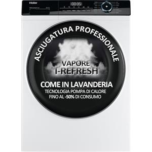 Haier I-Pro Serie 3 Asciugatrice 9 Kg a Pompa di Calore, Libera Installazione, Classe A++, Avvio Programmabile, con Sistema di Filtraggio 3 in 1, 59,5 x 66,5 x 84,5 cm, Bianca - HD90-A2939-IT