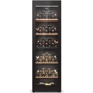 Haier, Cantina Vino HWS236GDEH1, Wine Bank 60 Serie 7, 236 bottiglie, 35 dB, Connessa, Vetro Anti-UV, Doppia zona, Nero, AxLxP 190x59,7x71,4 cm [Classe di efficienza energetica E]