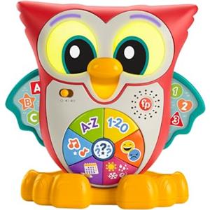 Fisher-Price Parlamici Carletto Baby Gufo Luminoso - Giocattolo Interattivo Musicale per Apprendimento con Luci e Movimenti, 18 mesi