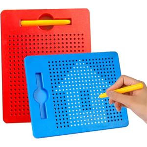 Smavles Magico Gioco Magnetico,Smavles 2Pcs Tavolo Da Disegno Magnetico,Lavagna Magica a Calamita con Palline e Penna,Disegno con Piccole Palline Magnetichebambini,Bambini Giocattolo Educativo per dai 3 Anni