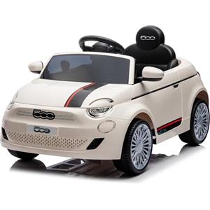 Mondial Toys Macchina Elettrica per Bambini 12V Fiat 500 Auto Giocattolo Full Optional con Telecomando Parentale Soft Start e Cintura di Sicurezza Bianco