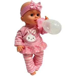 Generico Bambola che Beve e fa Pipì con Biberon Bambolotto cm 30 Braccia e Gambe Snodabili Primi Bisognini Beve e fa Pipì come un Bambino Vero Bambola Bebè Neonato,Colori Vestito multicolore