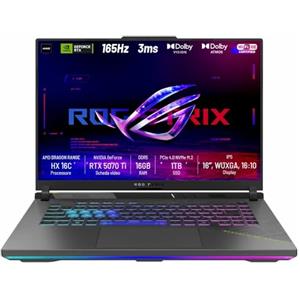 ASUS ROG STRIX G16 G614PR, 16 2.5K WUXGA, AMD Ryzen 9 8940HX, 16GB RAM DDR5, NVIDIA GeForce RTX,5070 Ti 12GB GDDR7, 1 TB SSD,Win 11 Home WI-Fi 6E,BT 5.3, Tastiera Retroilluminata RGB