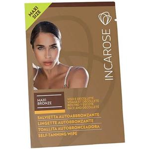 IncaRose Maxi Bronze - Salvietta Autoabbronzante Monouso per Viso e Décolleté con Acido Ialuronico