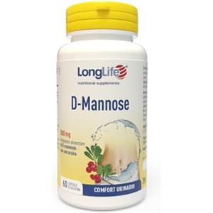 LongLife® D-Mannose | Integratore D mannosio e uva ursina | Origine vegetale | Estratto secco titolato al 10% in arbutina | Salute delle vie urinarie | 60 capsule | Senza glutine, Kosher e Halal