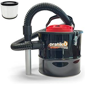 San Marco Aspiracenere elettrico Pratikò da 800 W per stufa a pellet o stufa a legna, con filtro HEPA lavabile, cavo elettrico da 160 cm e tubo flessibile da 120 cm oltre a 20 cm di beccuccio
